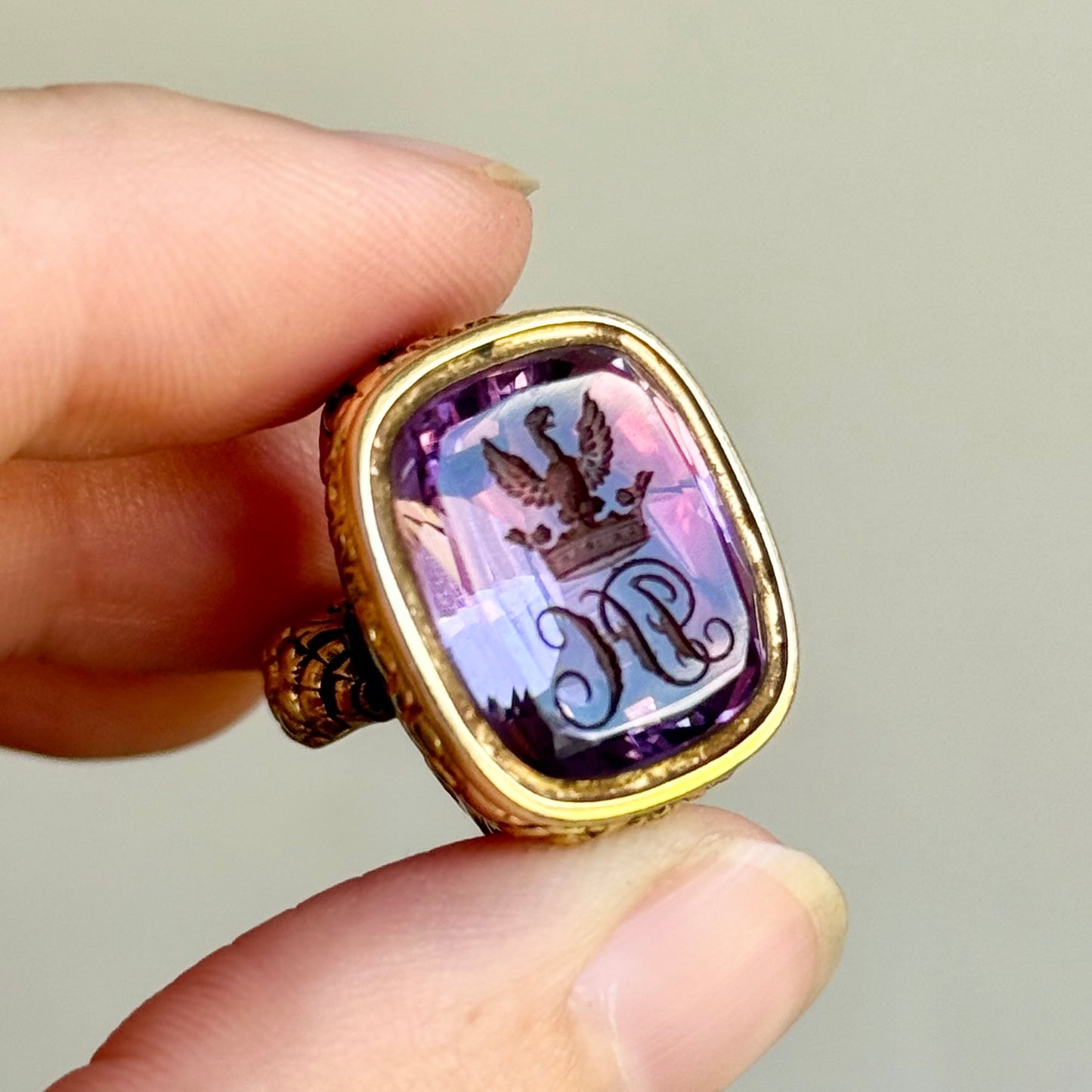 Antique Heavy Intaglio Fob Pendant; Circa 1880