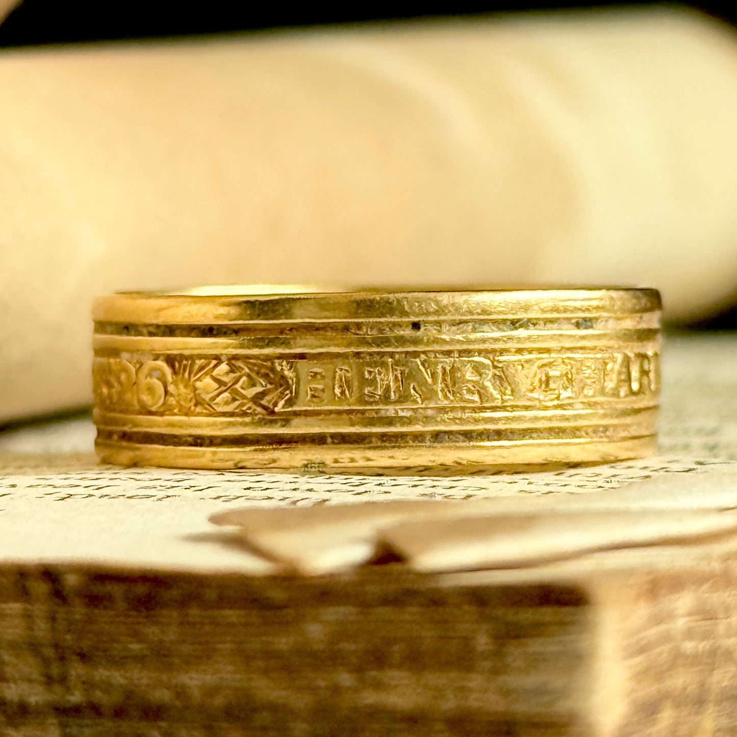 Georgian Mourning Ring in 22 Carat Gold; Circa 1791