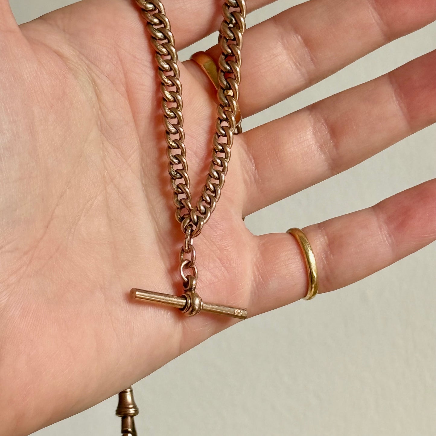 Miniature antique Albert Chain in 9 Carat Rose Gold; Circa 1895
