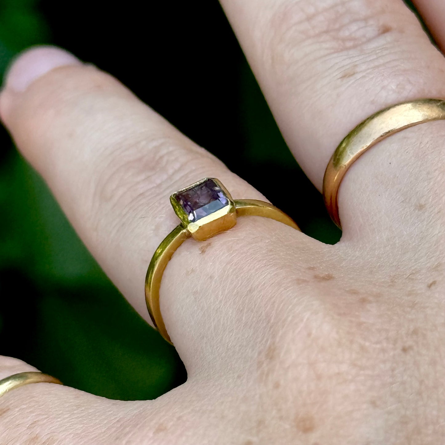 Handmade Amethyst Intaglio Ring in 22 Carat Gold