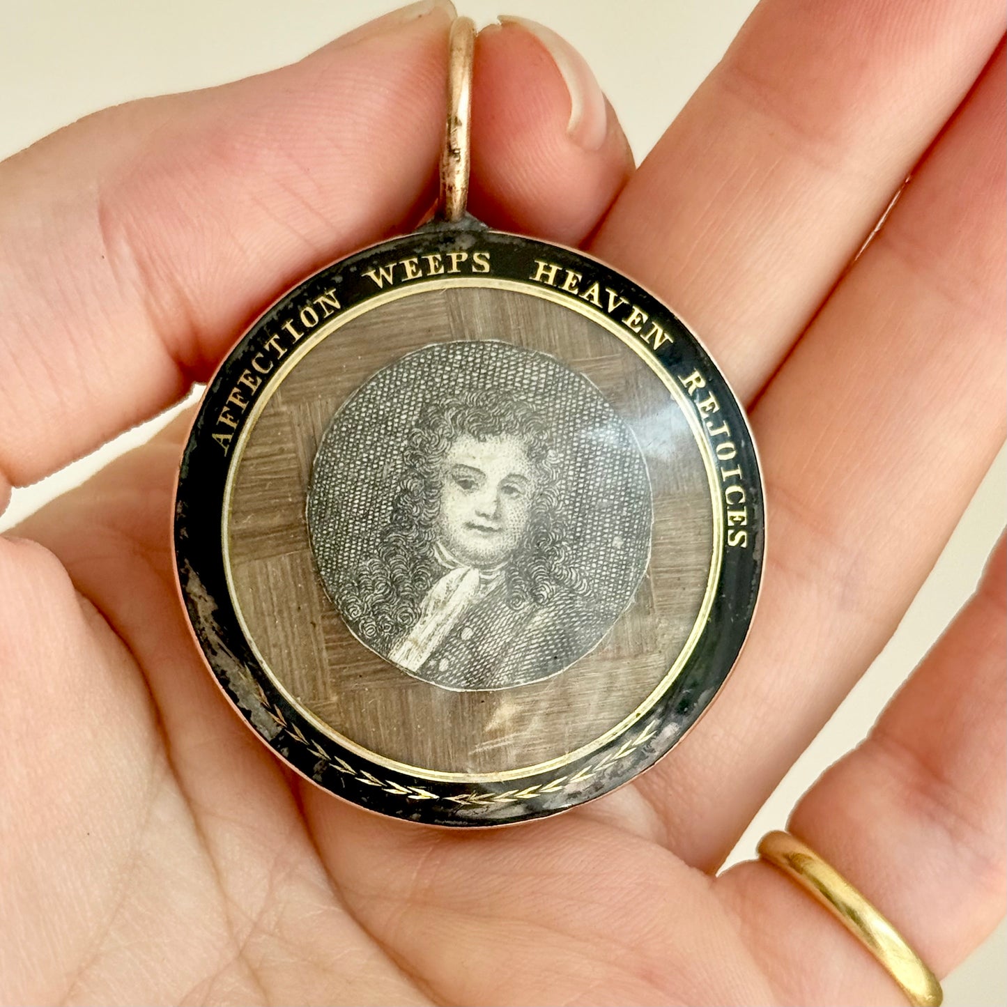 Georgian Mourning Hair Work Pendant; Circa 1810 (Copy)