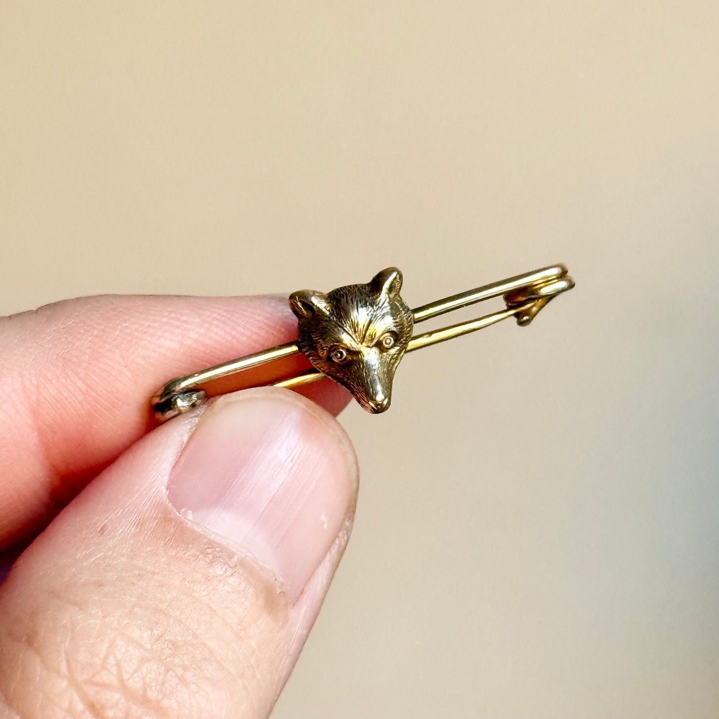Antique Fox Brooch in 9 Carat Gold; Circa 1900
