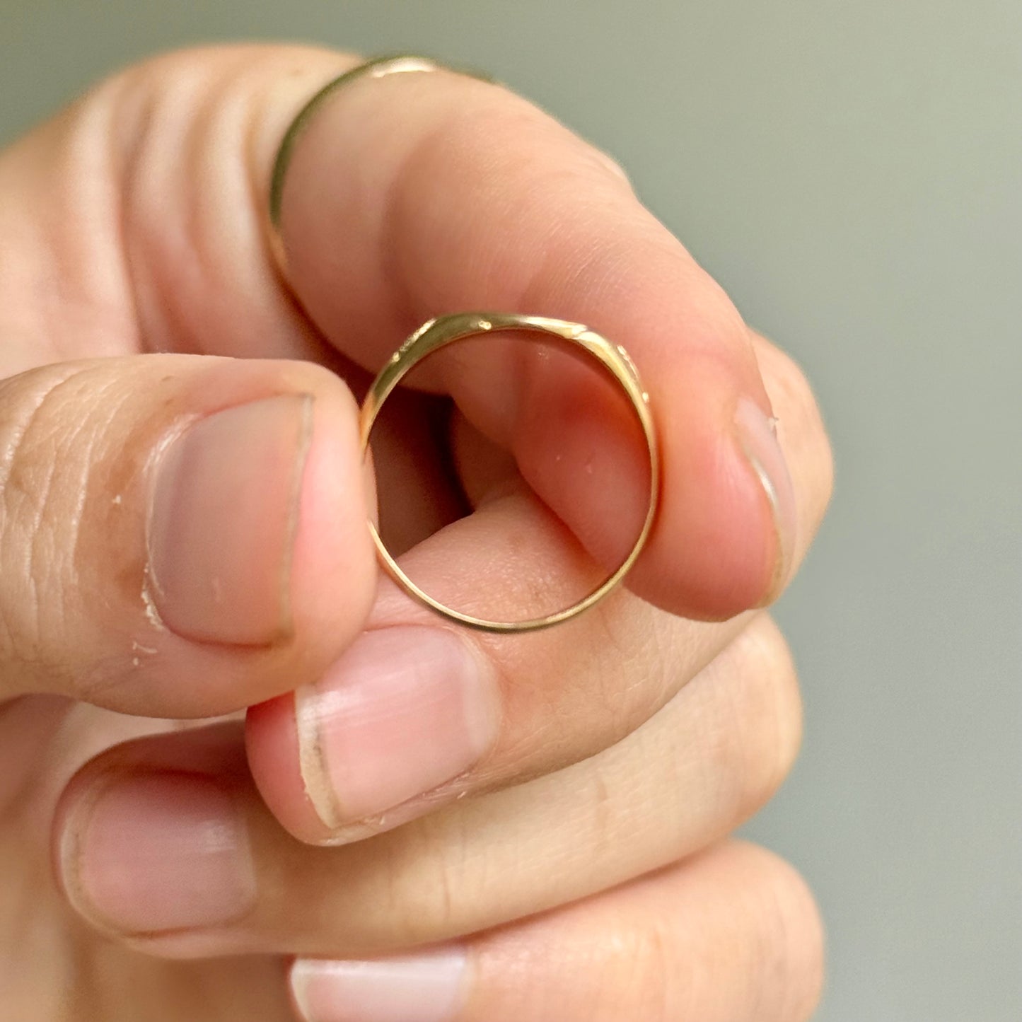 Antique 'N' Signet Ring in 18 Carat Gold; Circa 1890