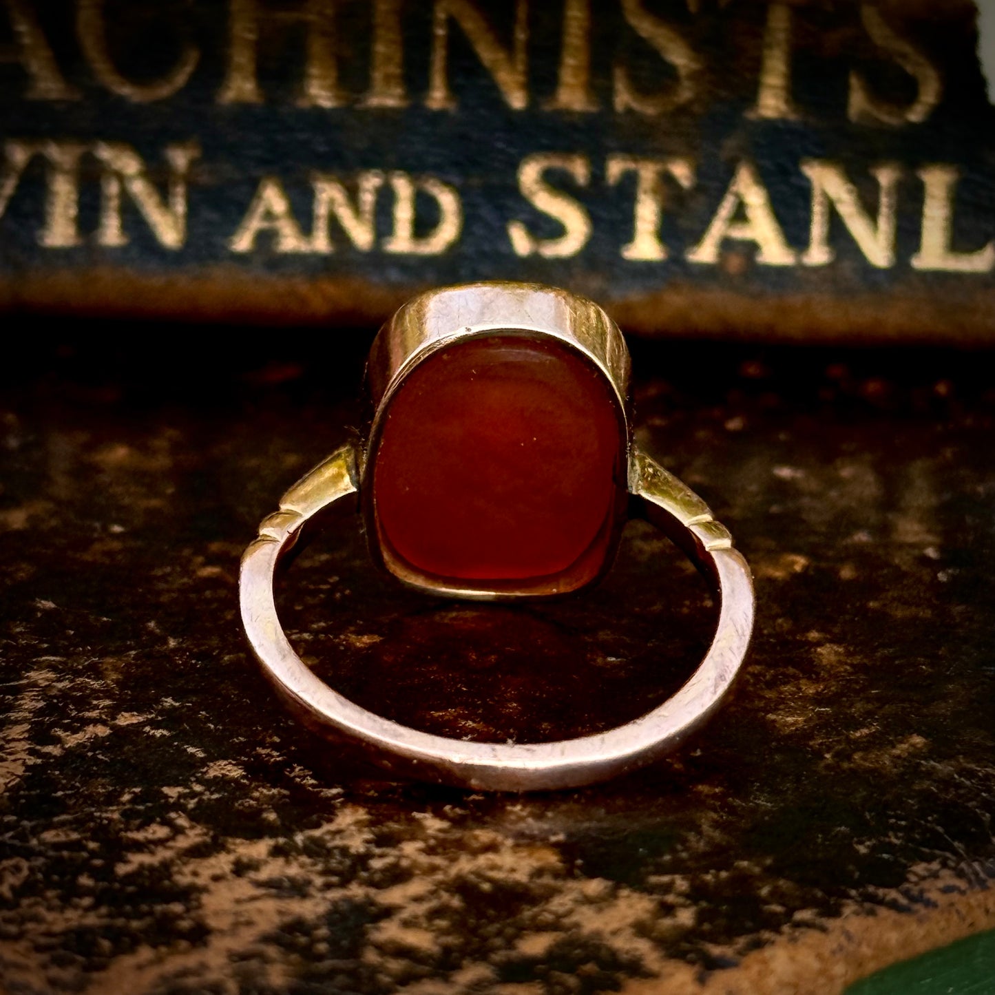 Antique Victorian Love Birds Intaglio Ring in 9 Carat Gold