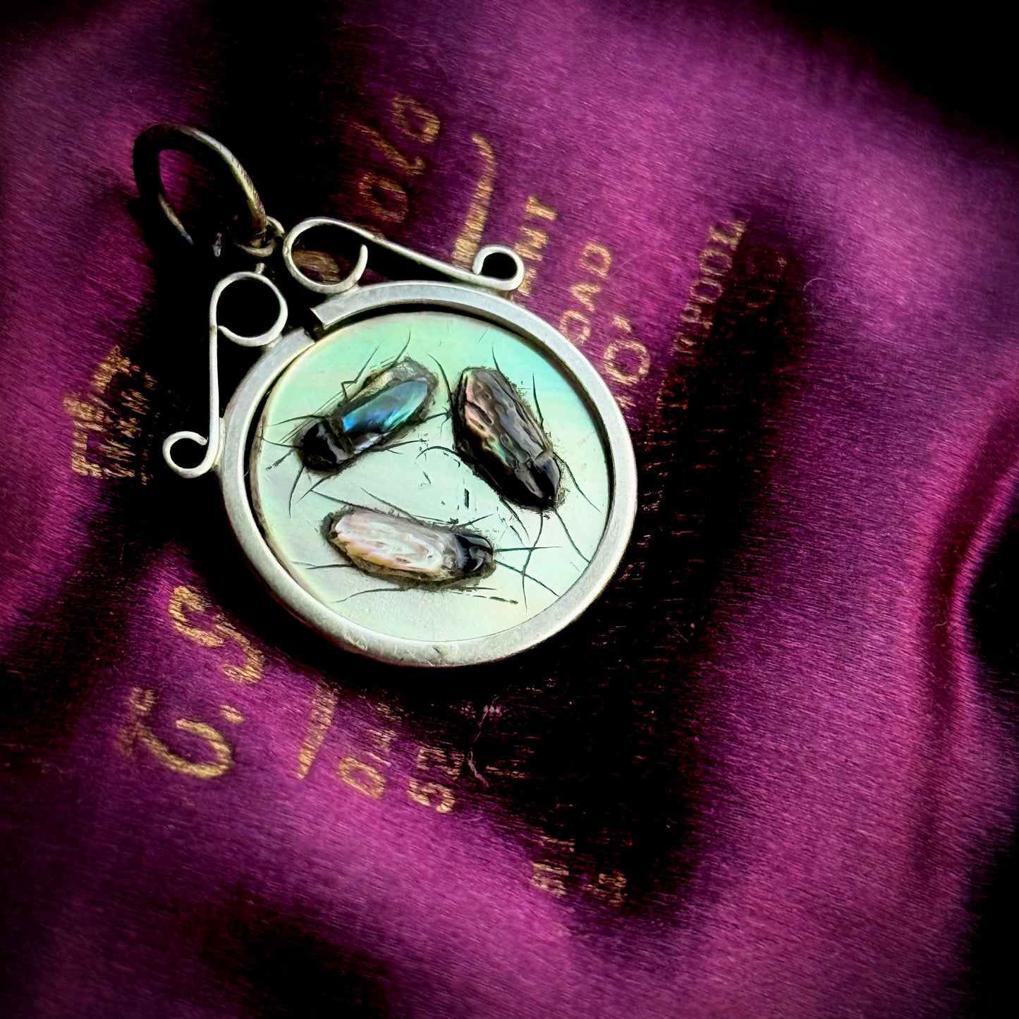 Shibayama & Mother of Pearl Pendant in Sterling Silver