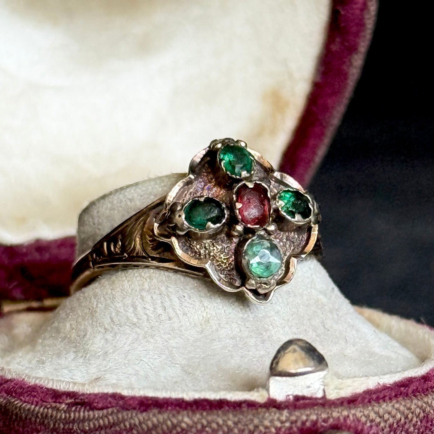 Early Victorian Paste Cluster in 9 Carat Rose Gold; Circa 1850