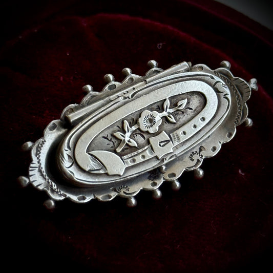 Antique Sentimental 'Kate' Locket Brooch