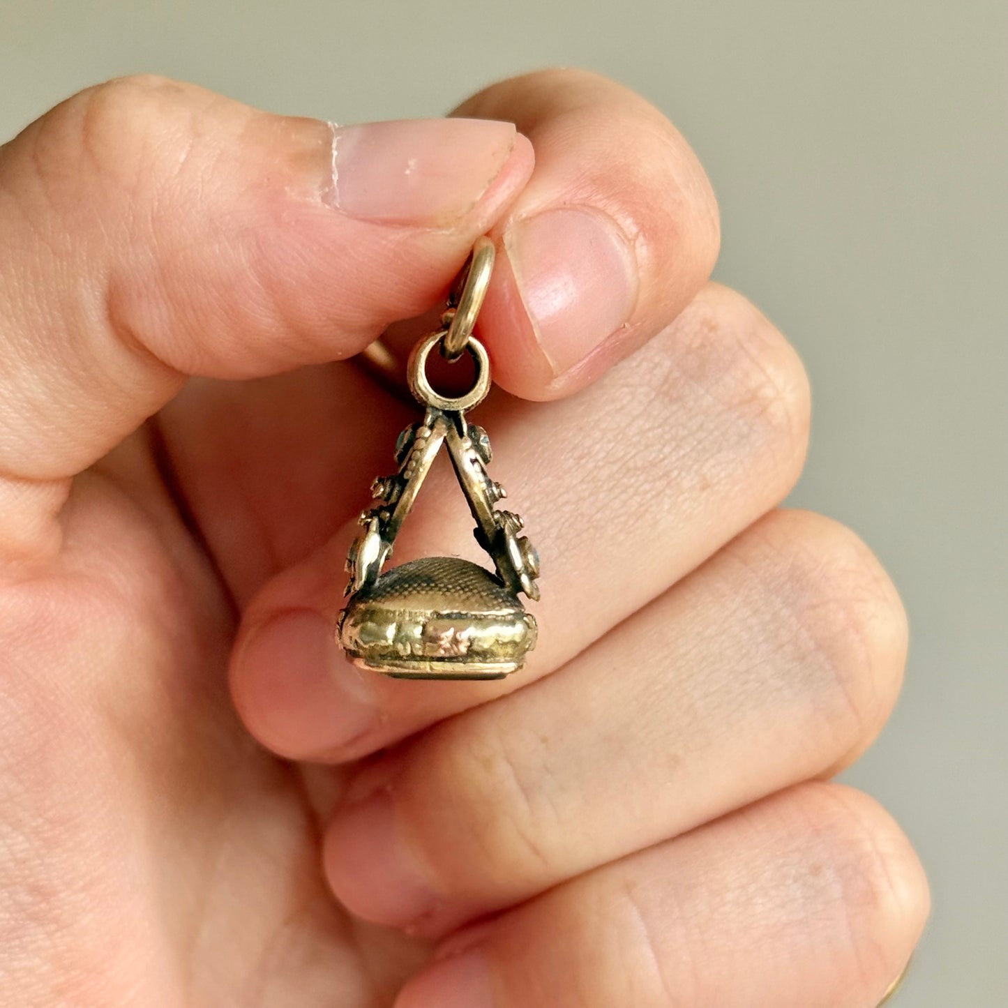 Victorian Intaglio Citrine Fob in 9 Carat Gold; Circa 1890