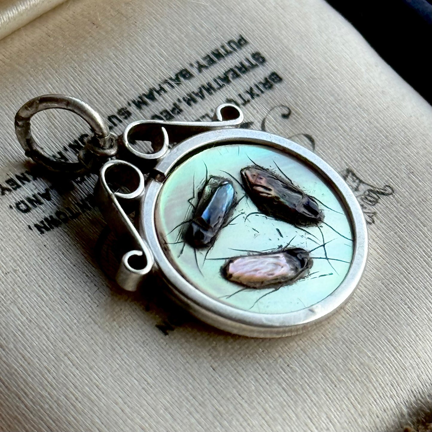 Shibayama & Mother of Pearl Pendant in Sterling Silver