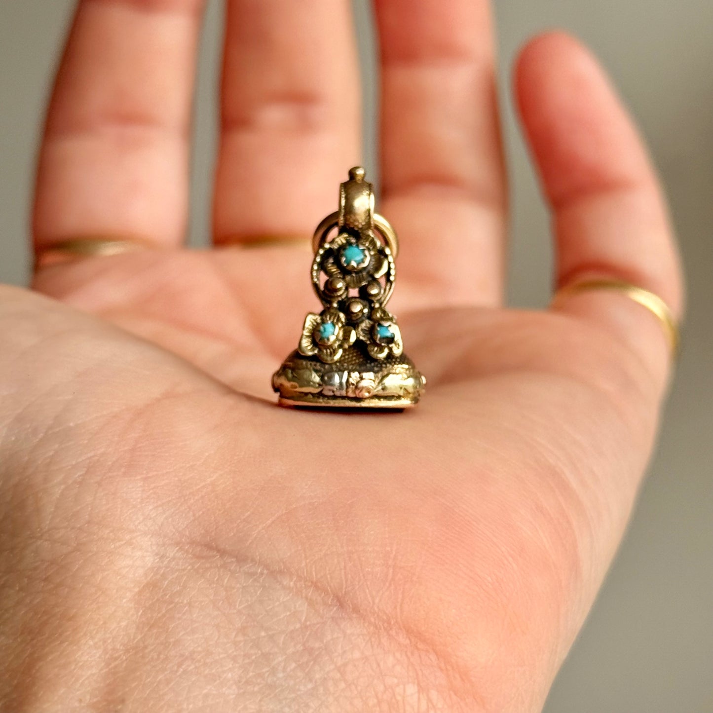 Victorian Intaglio Citrine Fob in 9 Carat Gold; Circa 1890