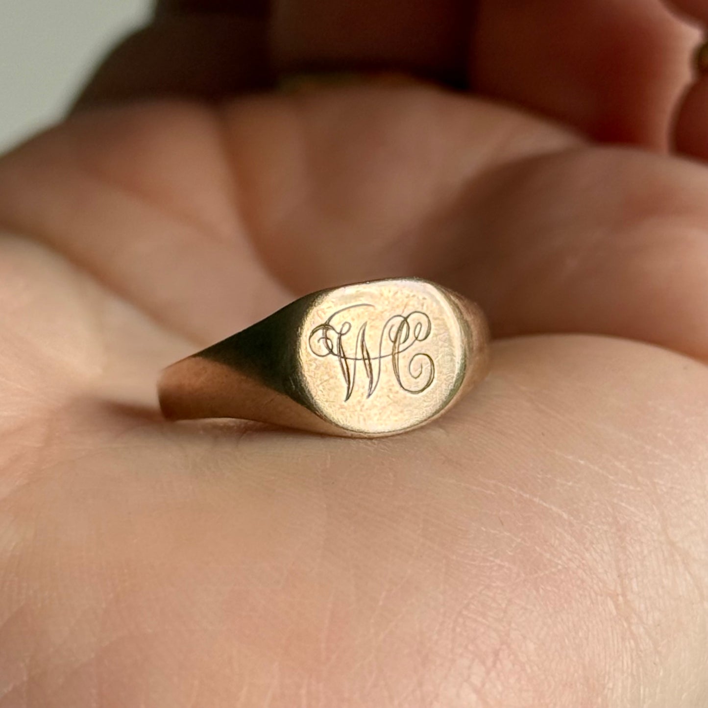 Antique Signet Ring in 9 Carat Rose Gold; Circa 1909