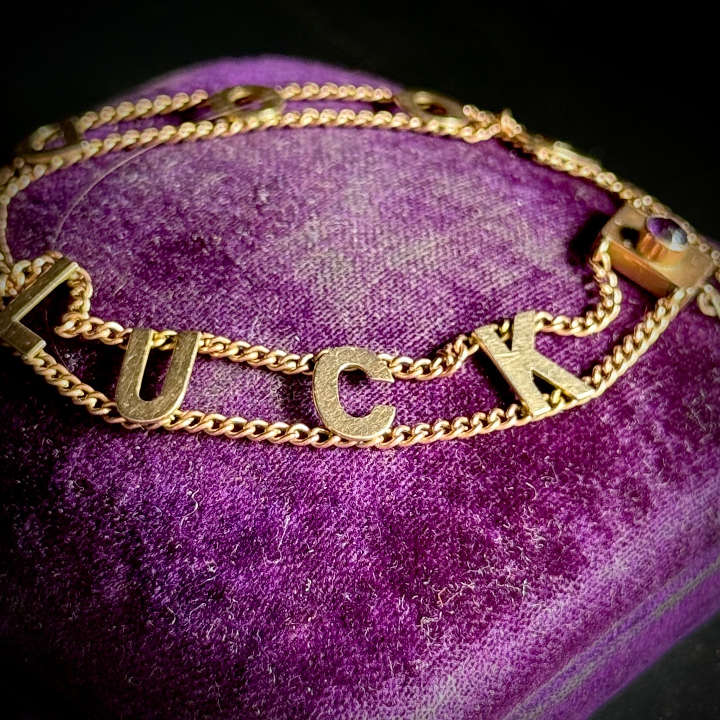 Antique Good Luck Bracelet in 9 Carat Rose Gold, Circa 1900
