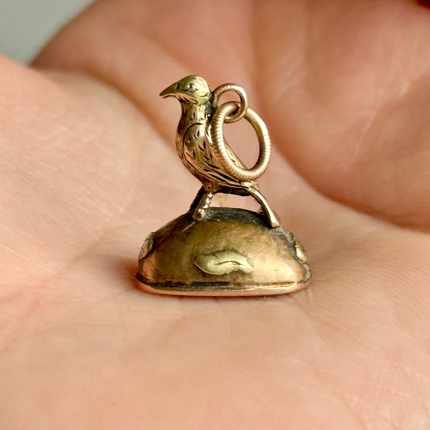 Antique Georgian Carnelian Bird Intaglio Fob in 15 carat Gold; Circa 1820