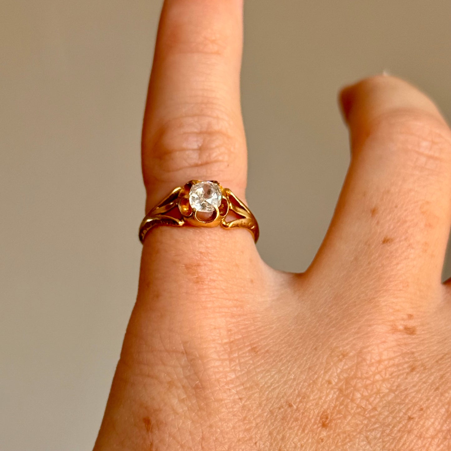Victorian Old Cut Pinky Ring in 18 Carat Gold; Circa 1870