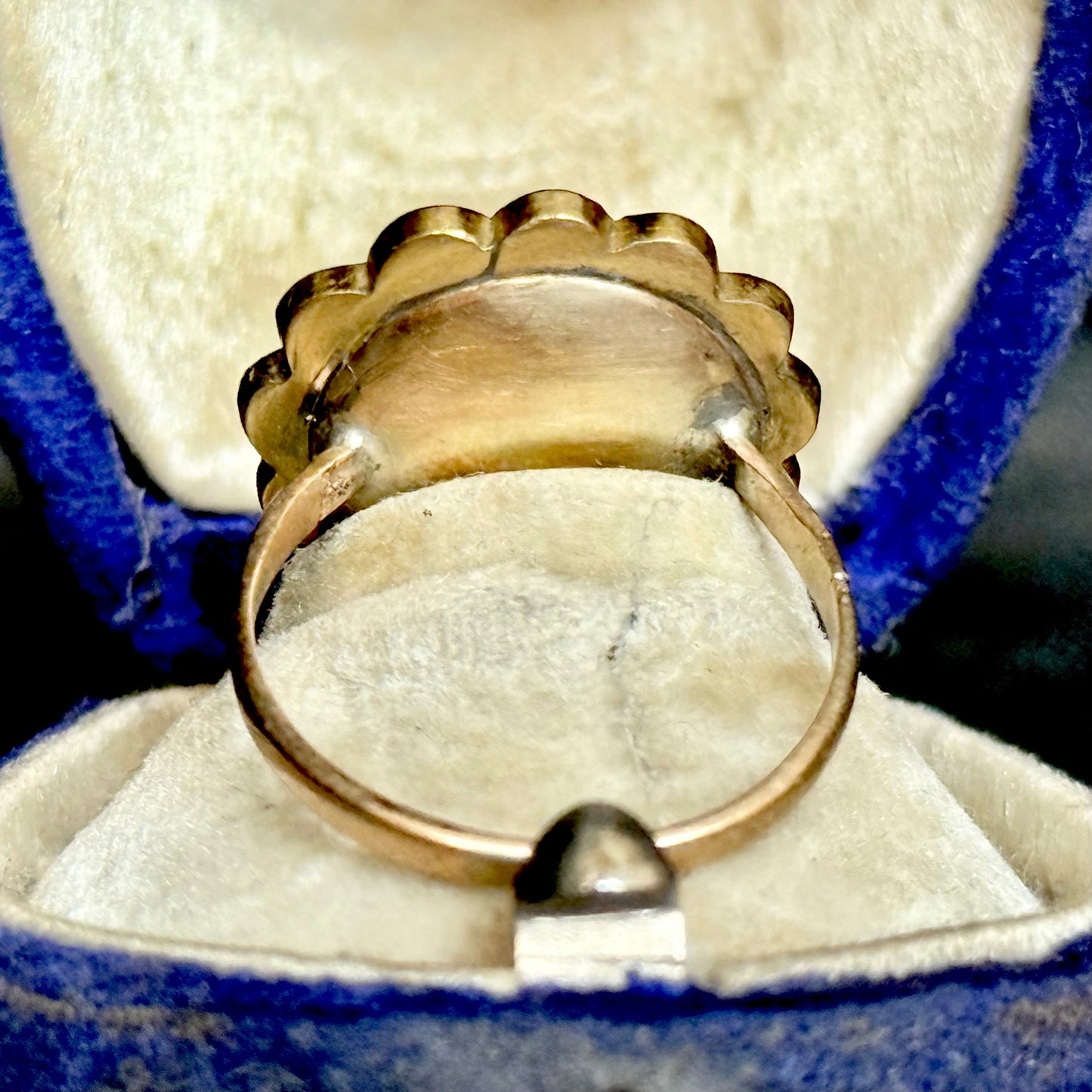 Antique Ruby & Pearl Ring in 9 Carat Gold; Circa 1900
