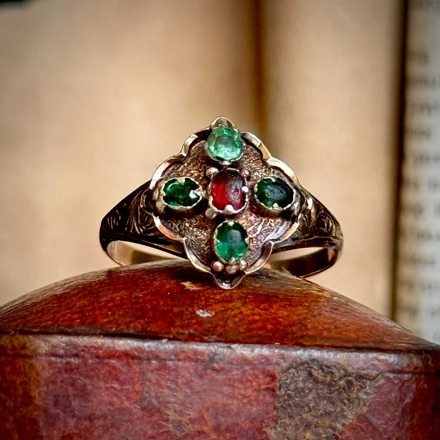 Early Victorian Paste Cluster in 9 Carat Rose Gold; Circa 1850