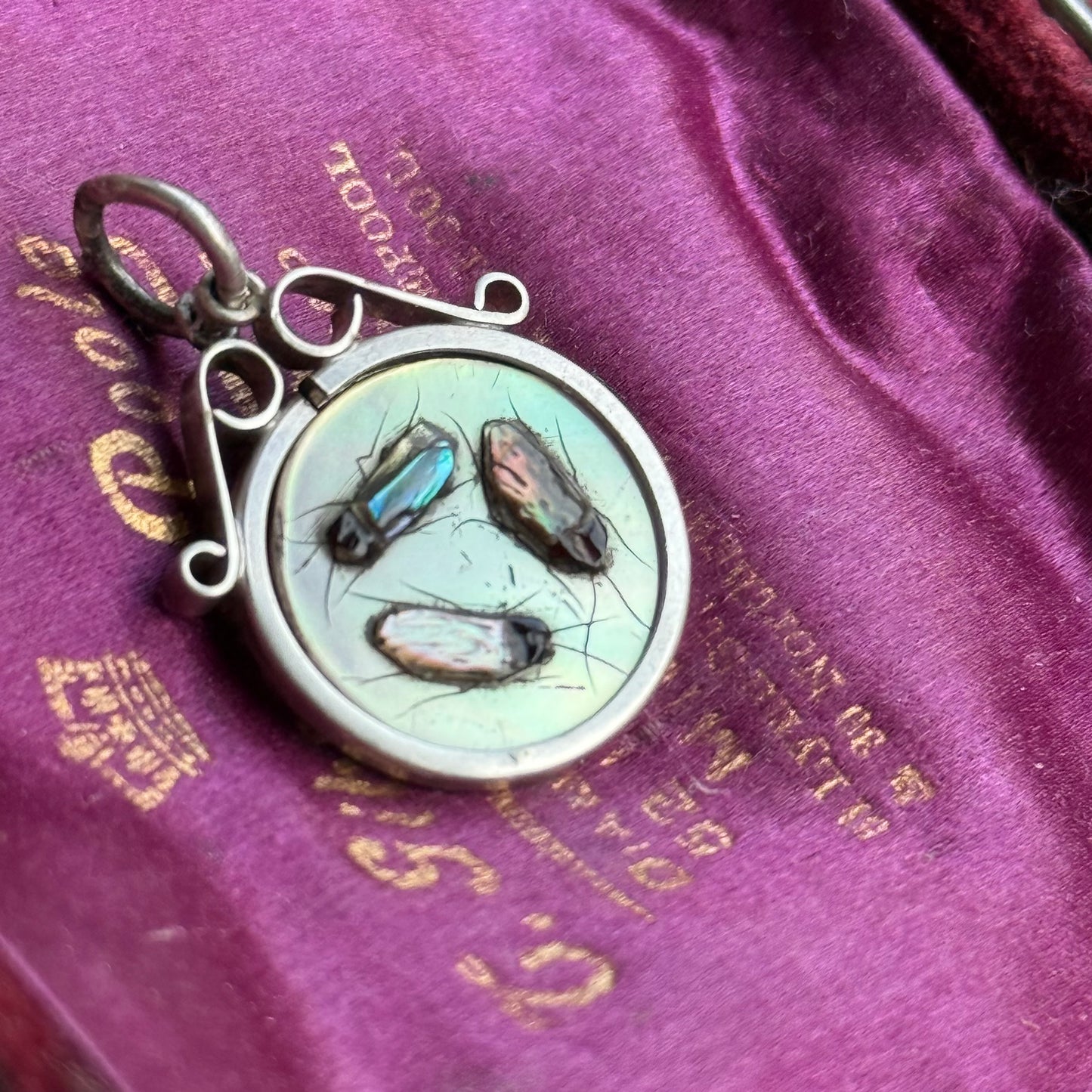 Shibayama & Mother of Pearl Pendant in Sterling Silver