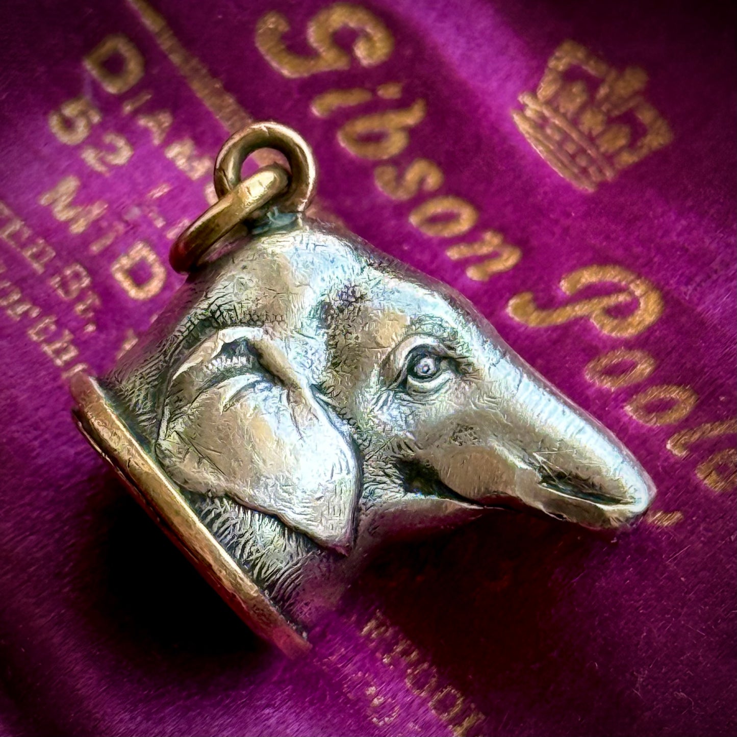 Rare Victorian Elephant Mourning Pendant with Hairwork; Circa 1870