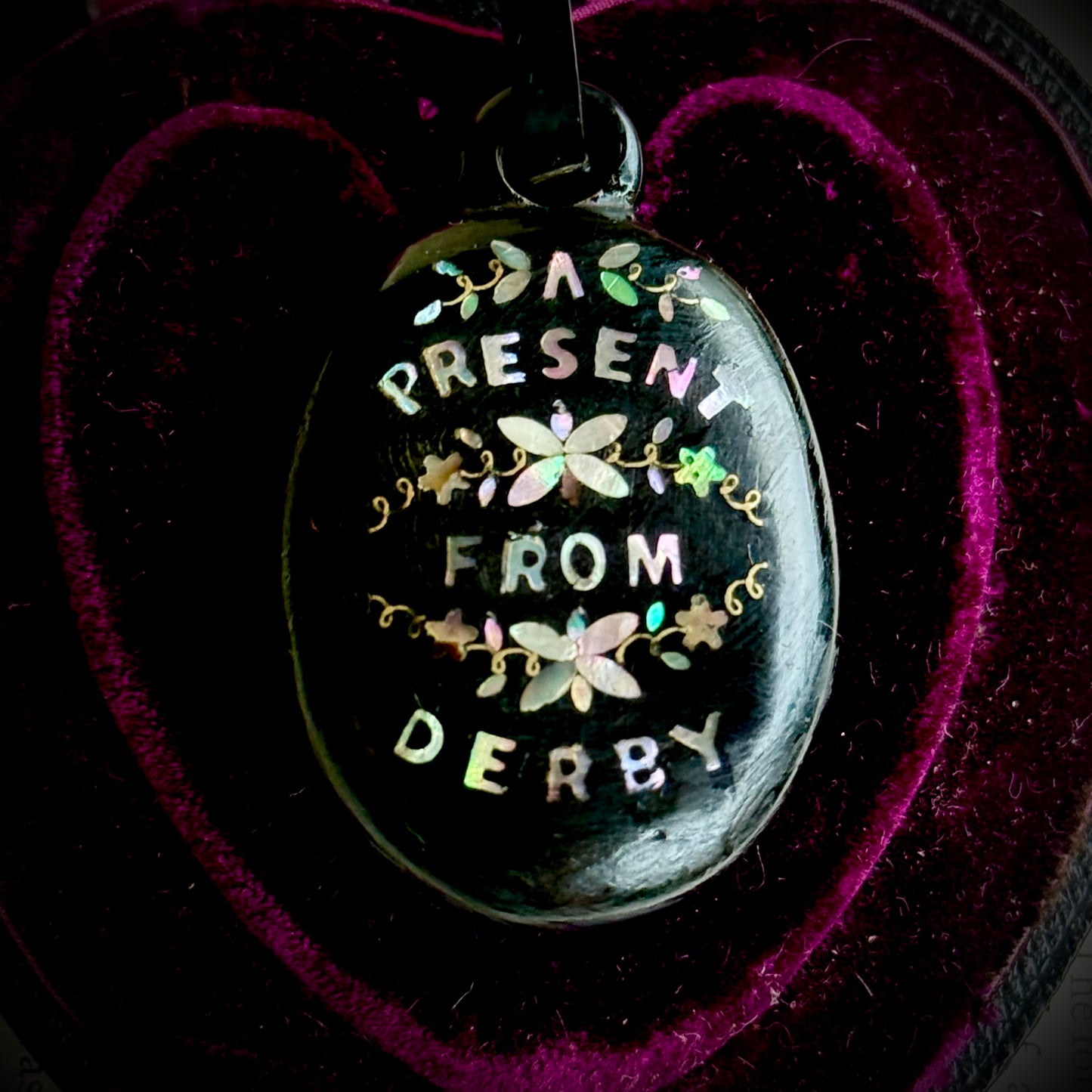 Victorian Derby Whitby Jet Pendant ; Circa 1870