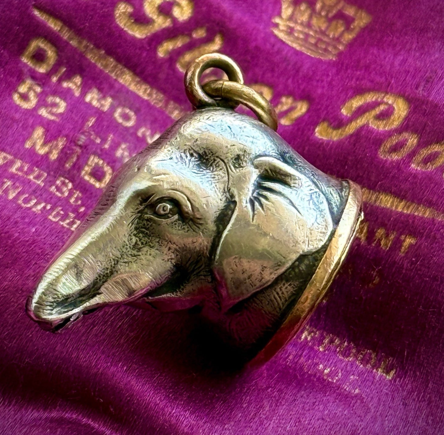 Rare Victorian Elephant Mourning Pendant with Hairwork; Circa 1870