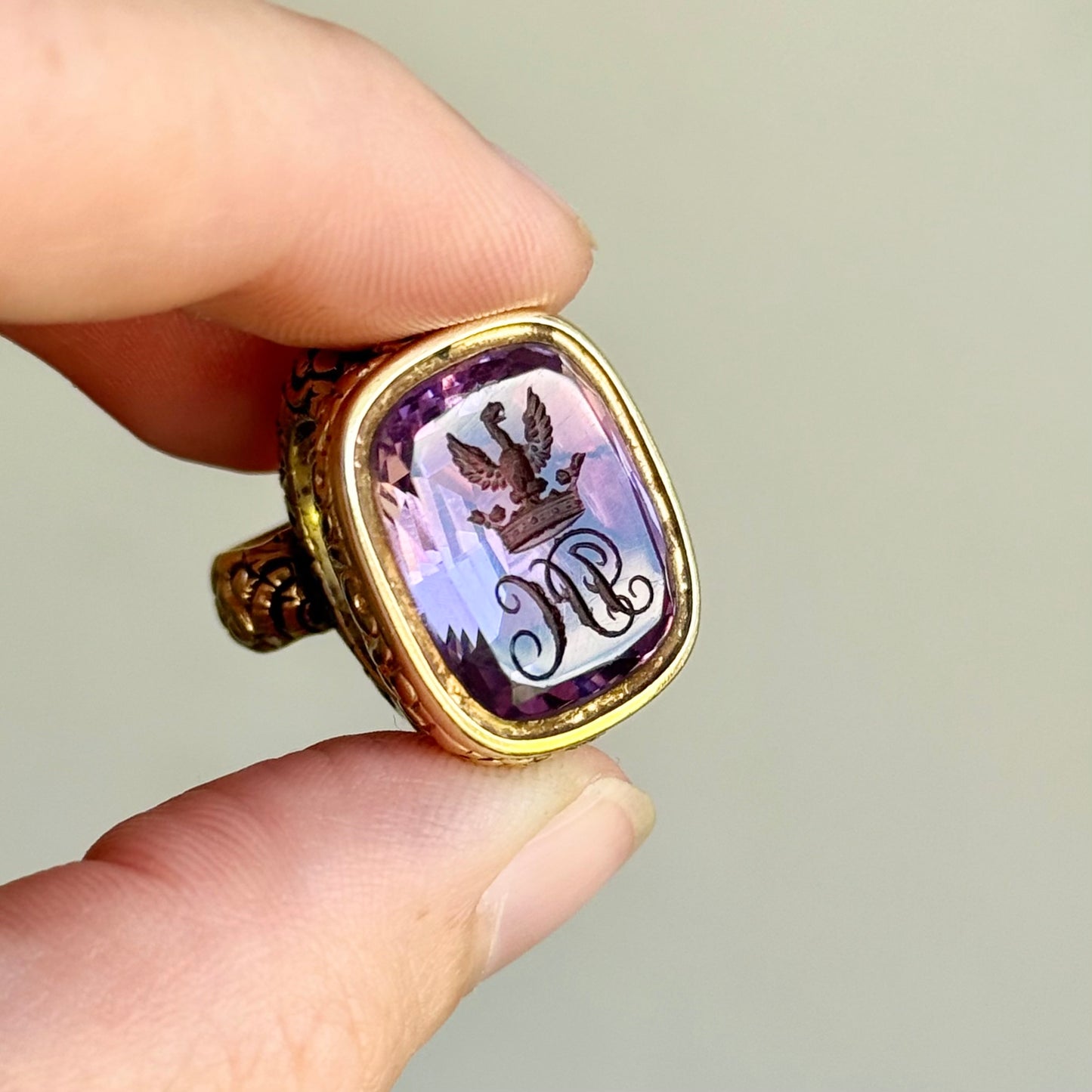 Antique Heavy Intaglio Fob Pendant; Circa 1880