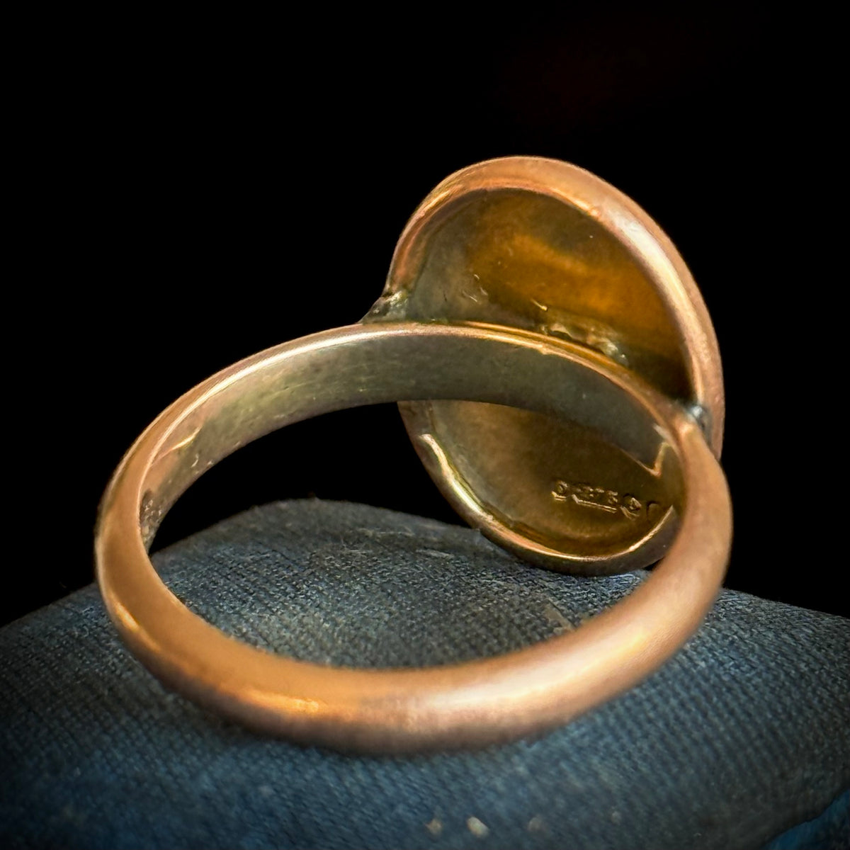 Antique 'J' Monogram Ring in 9 Carat Rose Gold; Circa 1900