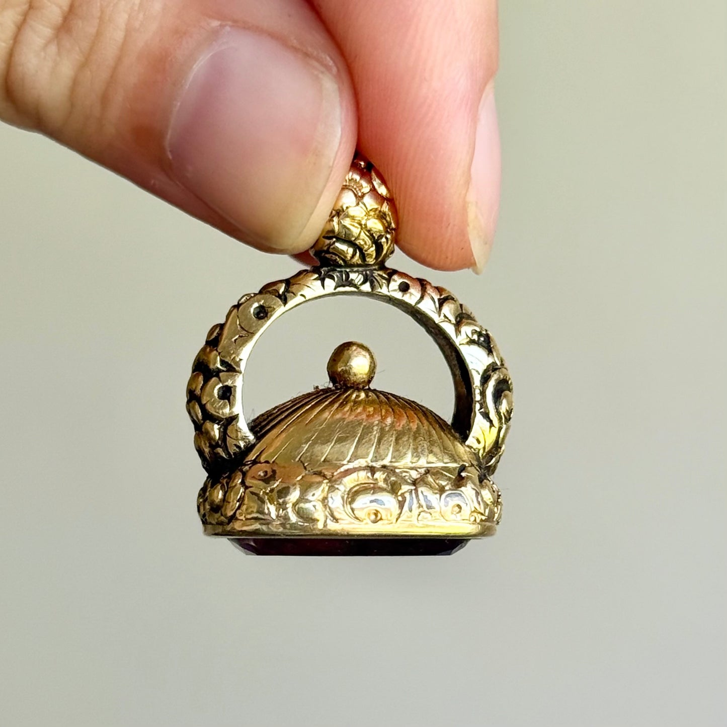 Antique Heavy Intaglio Fob Pendant; Circa 1880