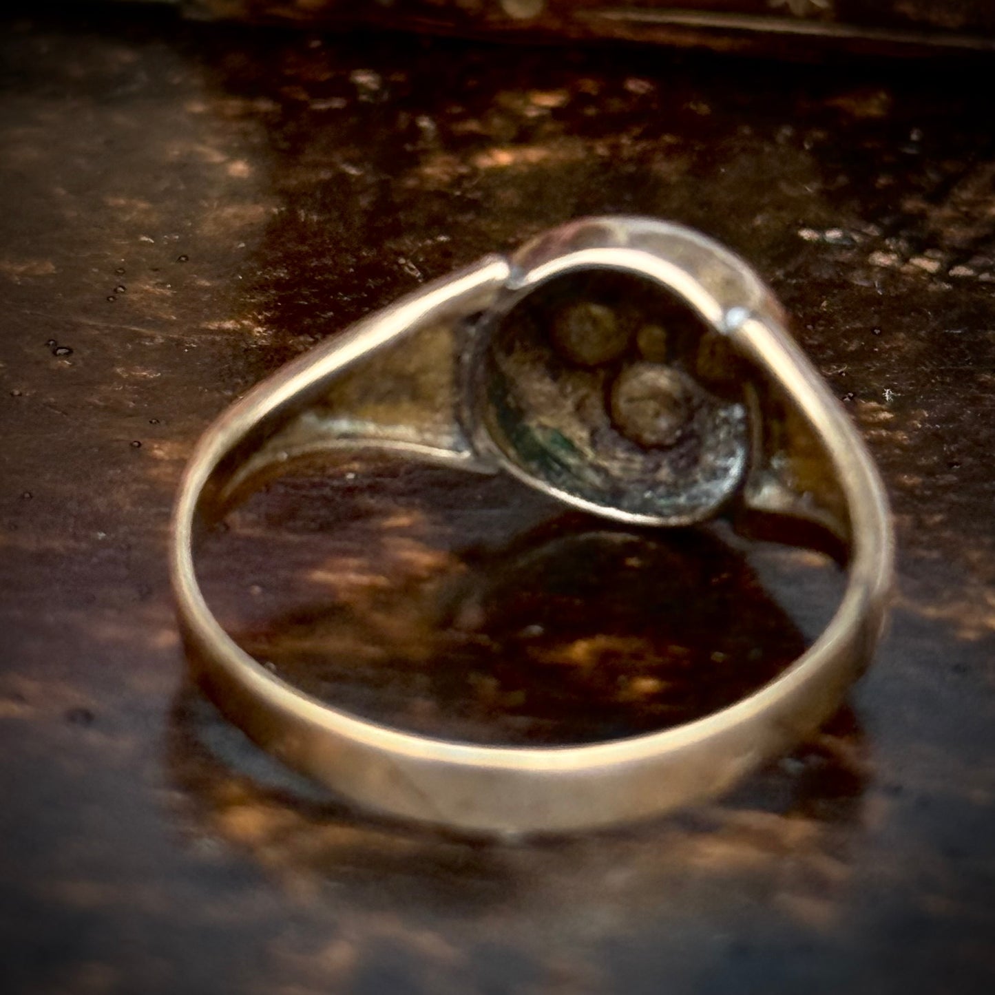 Antique Victorian Mourning ring; Circa 1891