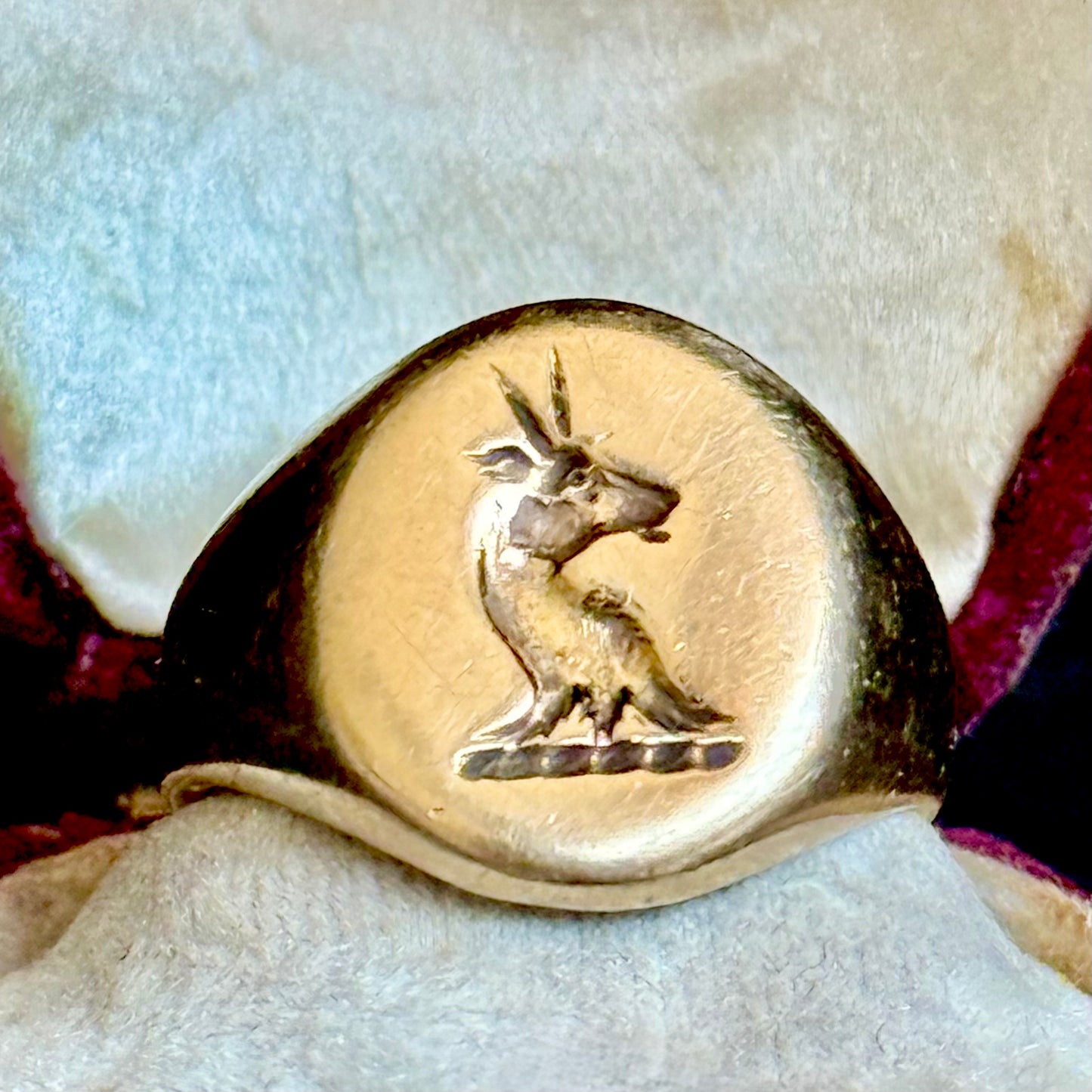 Antique Heraldic Signet Ring in 9 Carat Gold; Circa 1900