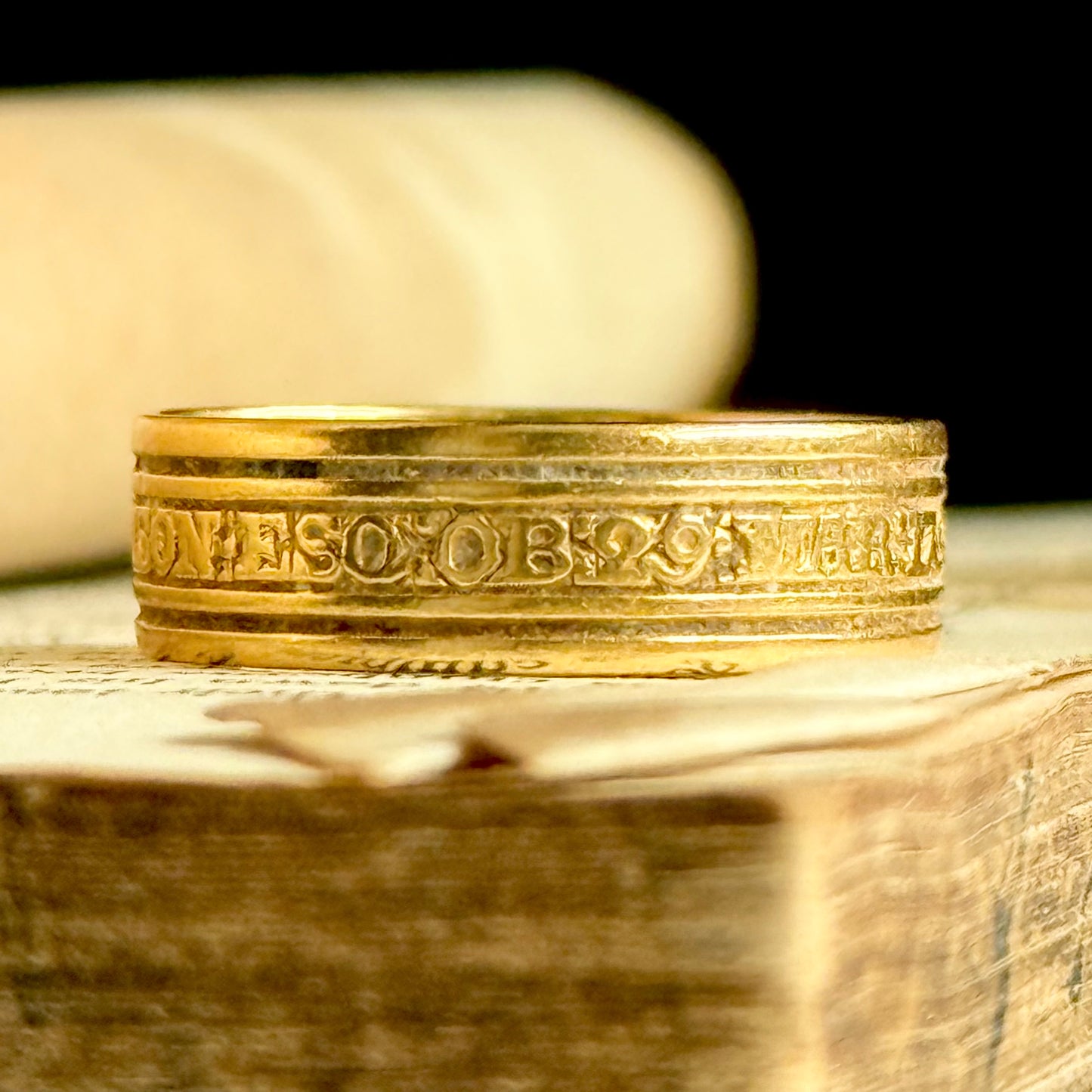 Georgian Mourning Ring in 22 Carat Gold; Circa 1791