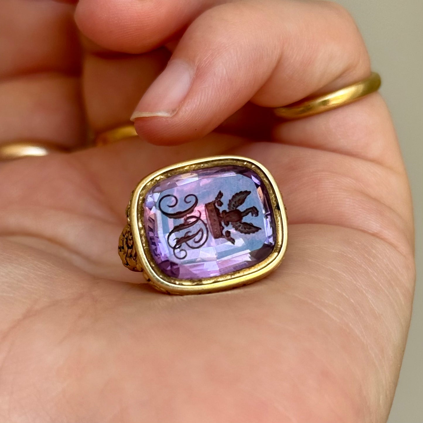 Antique Heavy Intaglio Fob Pendant; Circa 1880