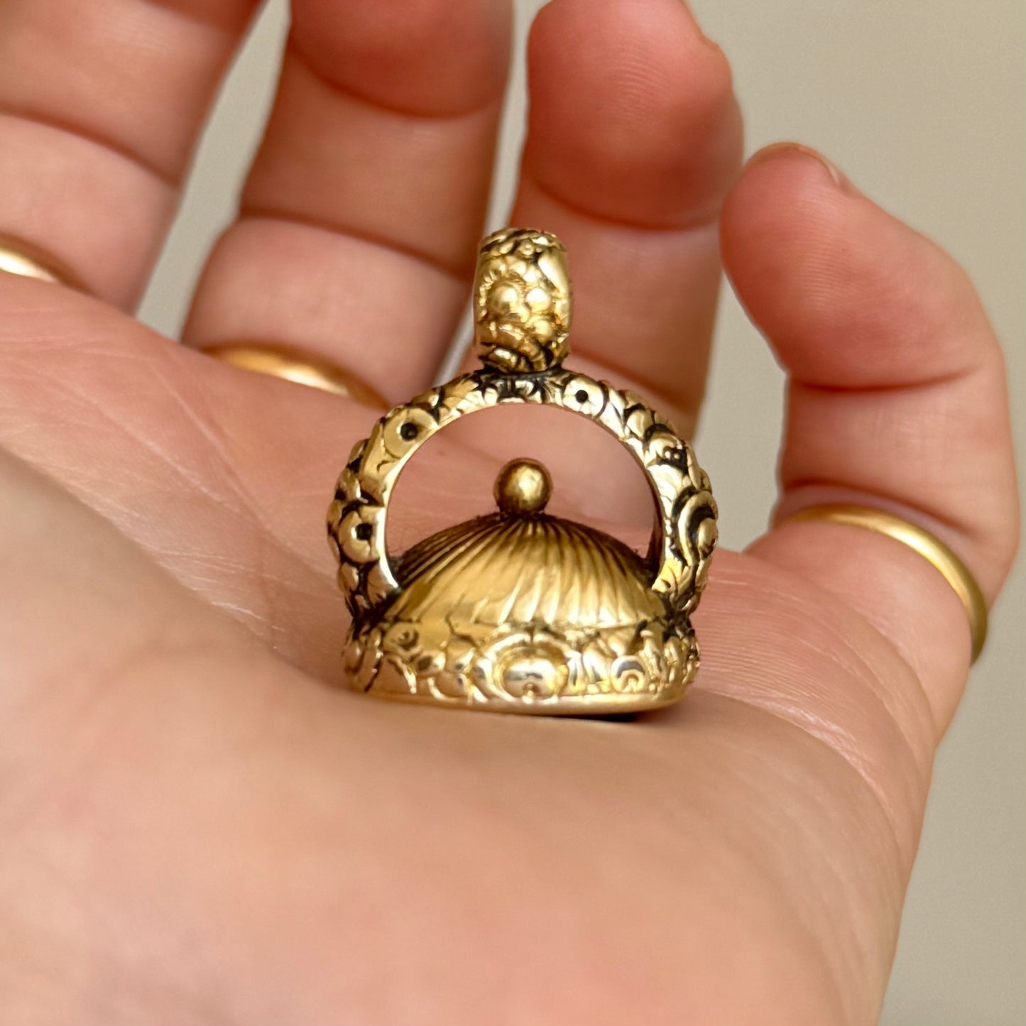 Antique Heavy Intaglio Fob Pendant; Circa 1880
