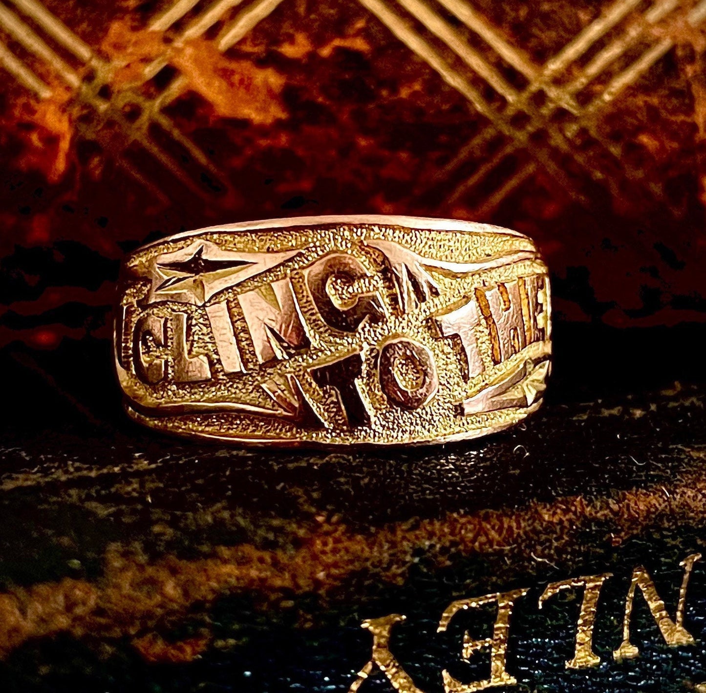 Rare Antique ‘I cling to thee Ring in 9 Carat Gold; Circa 1914