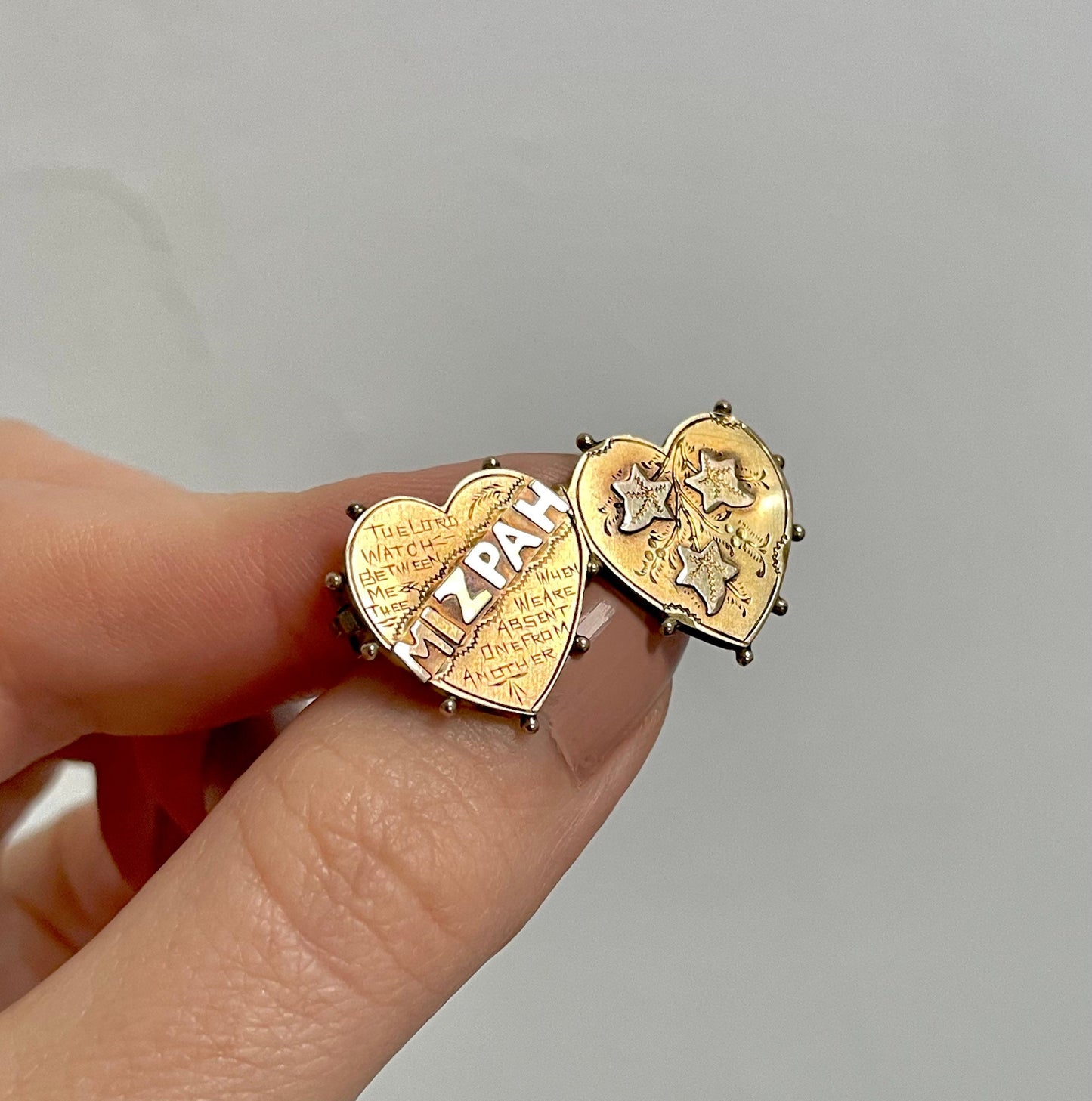 Edwardian Mizpah Brooch Created In 9 Carat Gold; Circa 1905