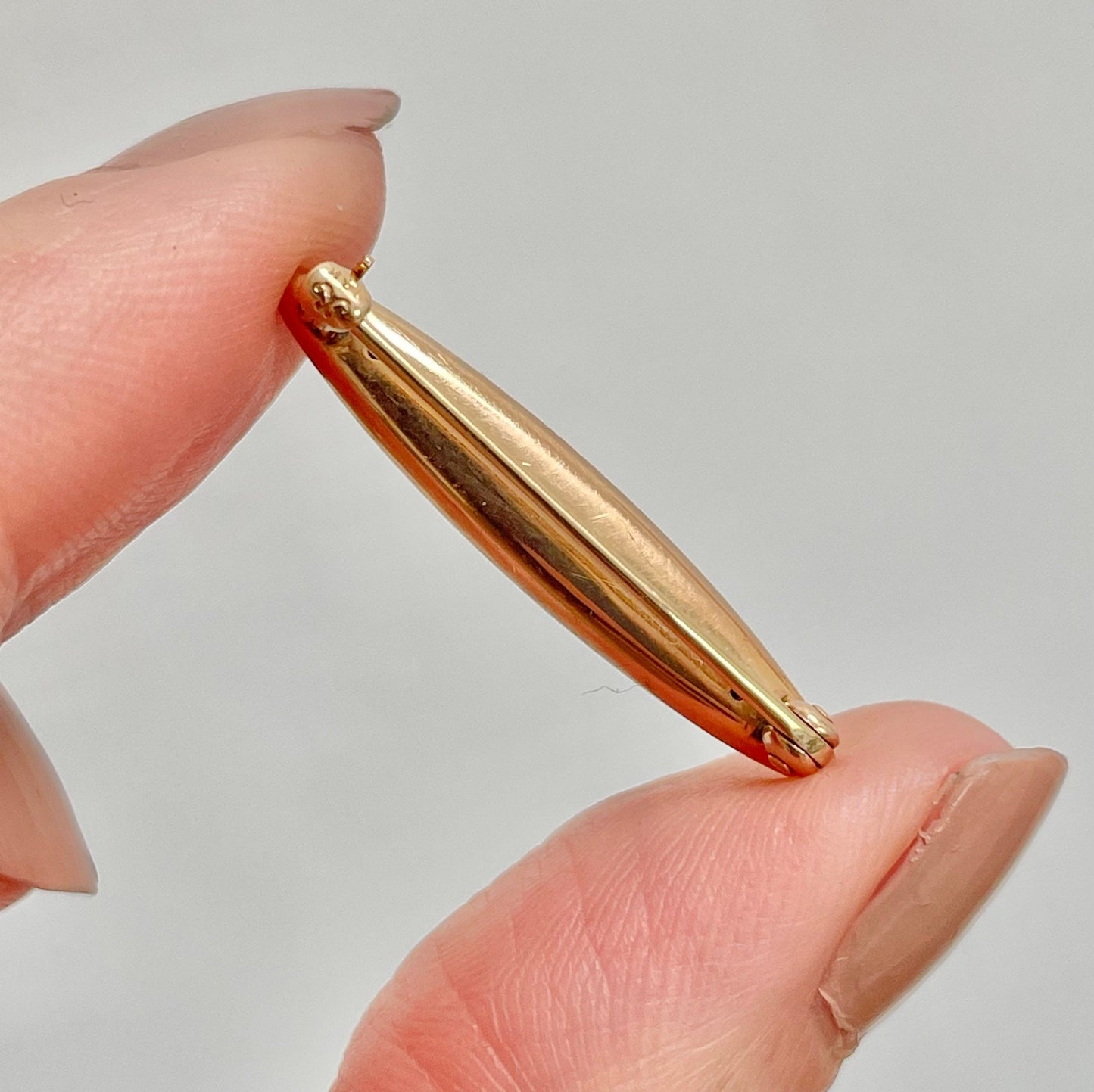 Victorian Pink Enamel & Pearl 14 Carat Gold; Circa 1890