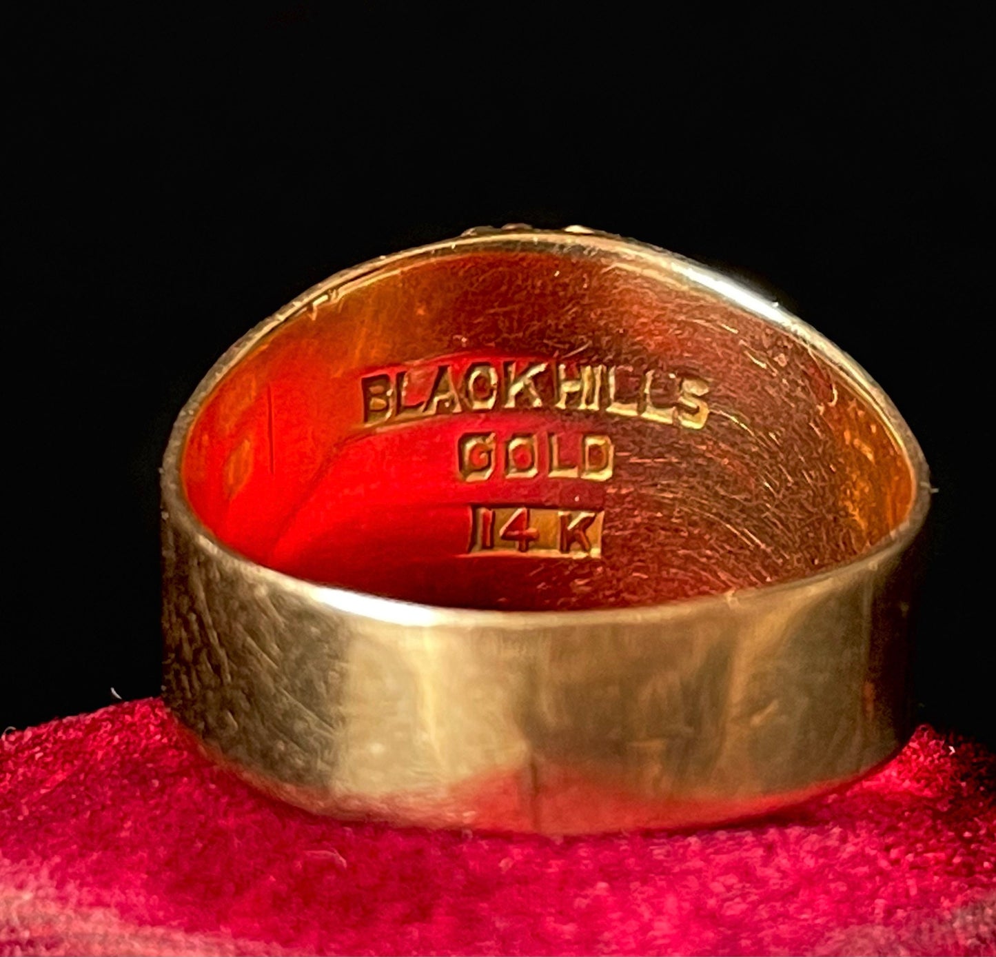 Antique Enamel Black Hills Ring in 14 Carat Gold; Circa 1899