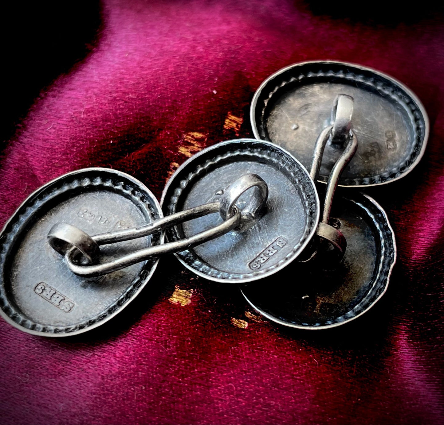 Antique Lucky Horseshoe Cufflinks in Sterling Silver; Circa 1890