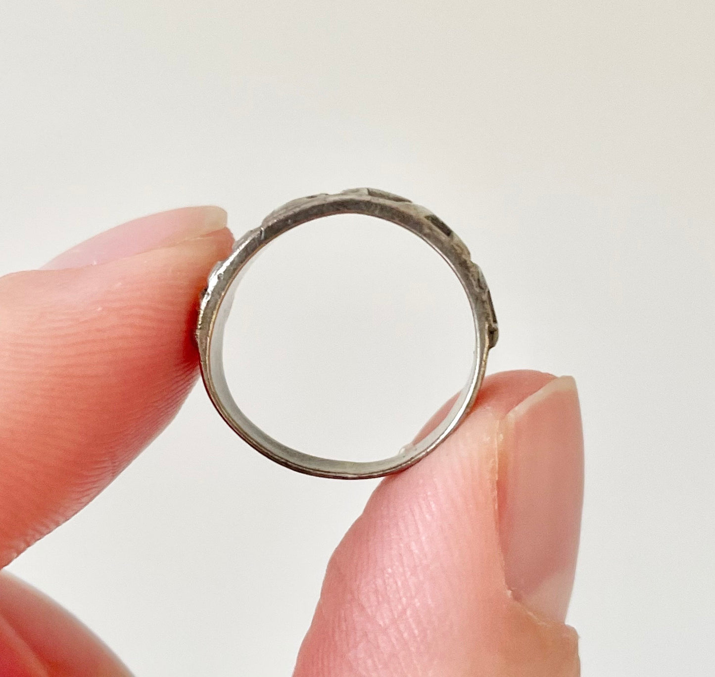 Antique Victorian Silver Mizpah Ring; Circa 1880