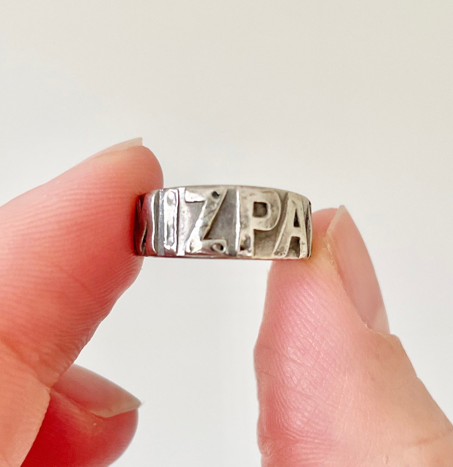 Antique Victorian Silver Mizpah Ring; Circa 1880