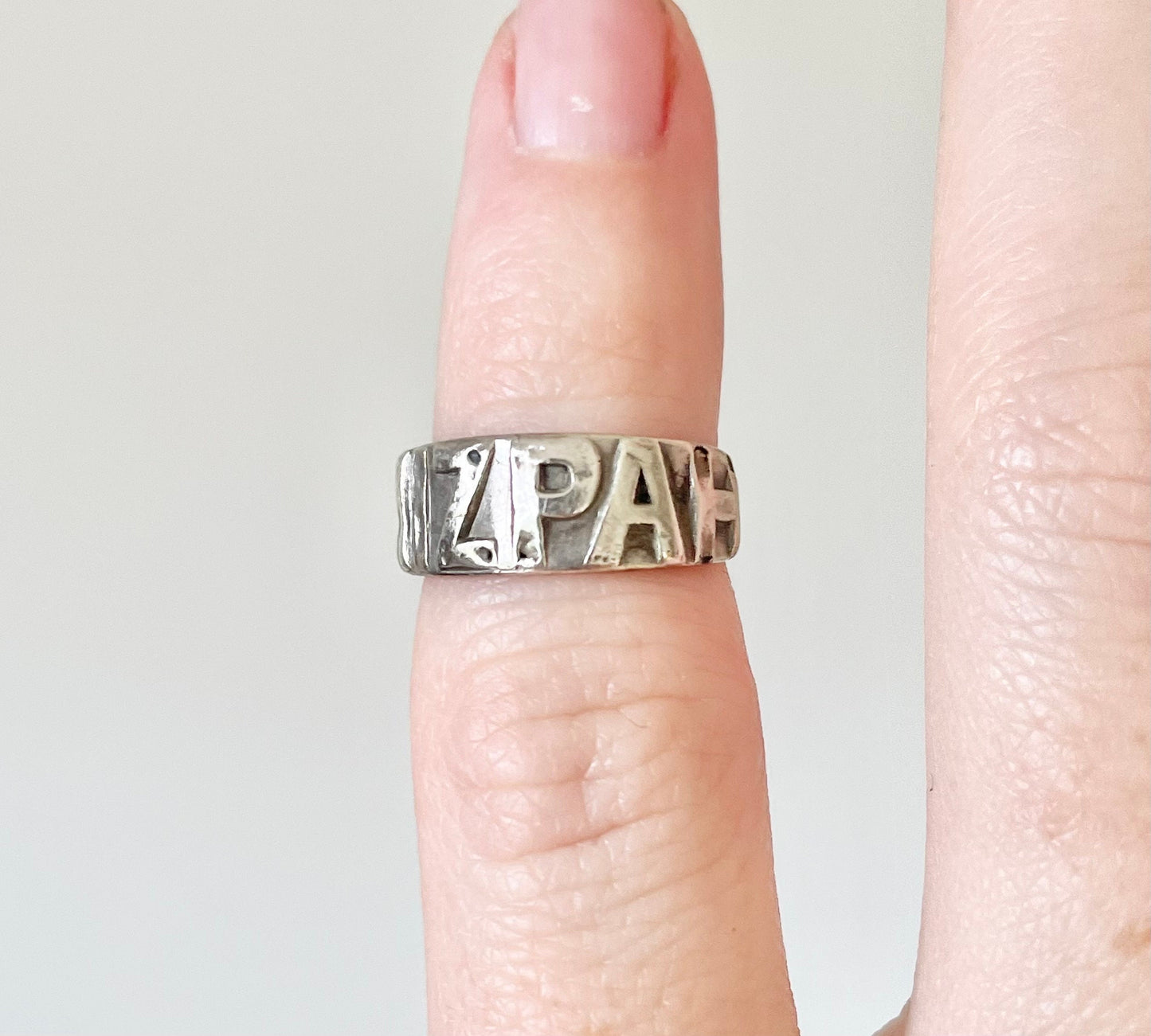 Antique Victorian Silver Mizpah Ring; Circa 1880