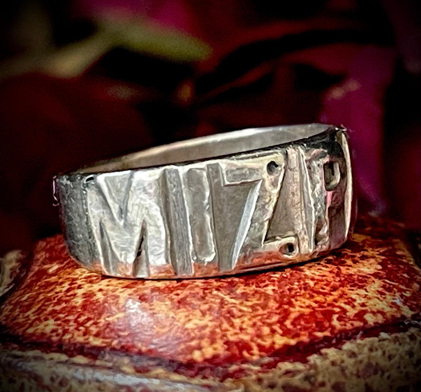 Antique Victorian Silver Mizpah Ring; Circa 1880