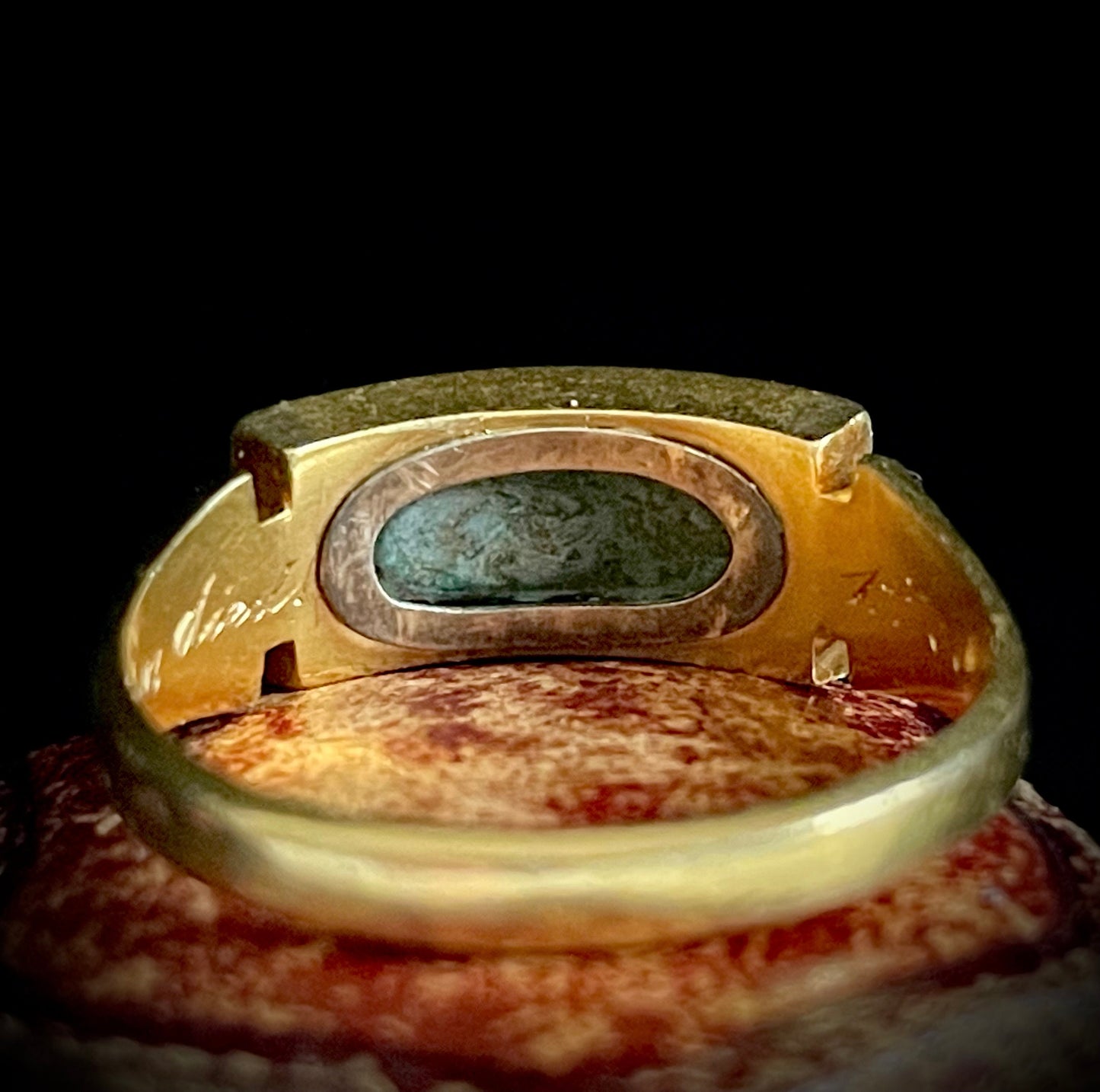 Antique Diamond & Enamel Mourning Ring with Inscription; Circa 1883