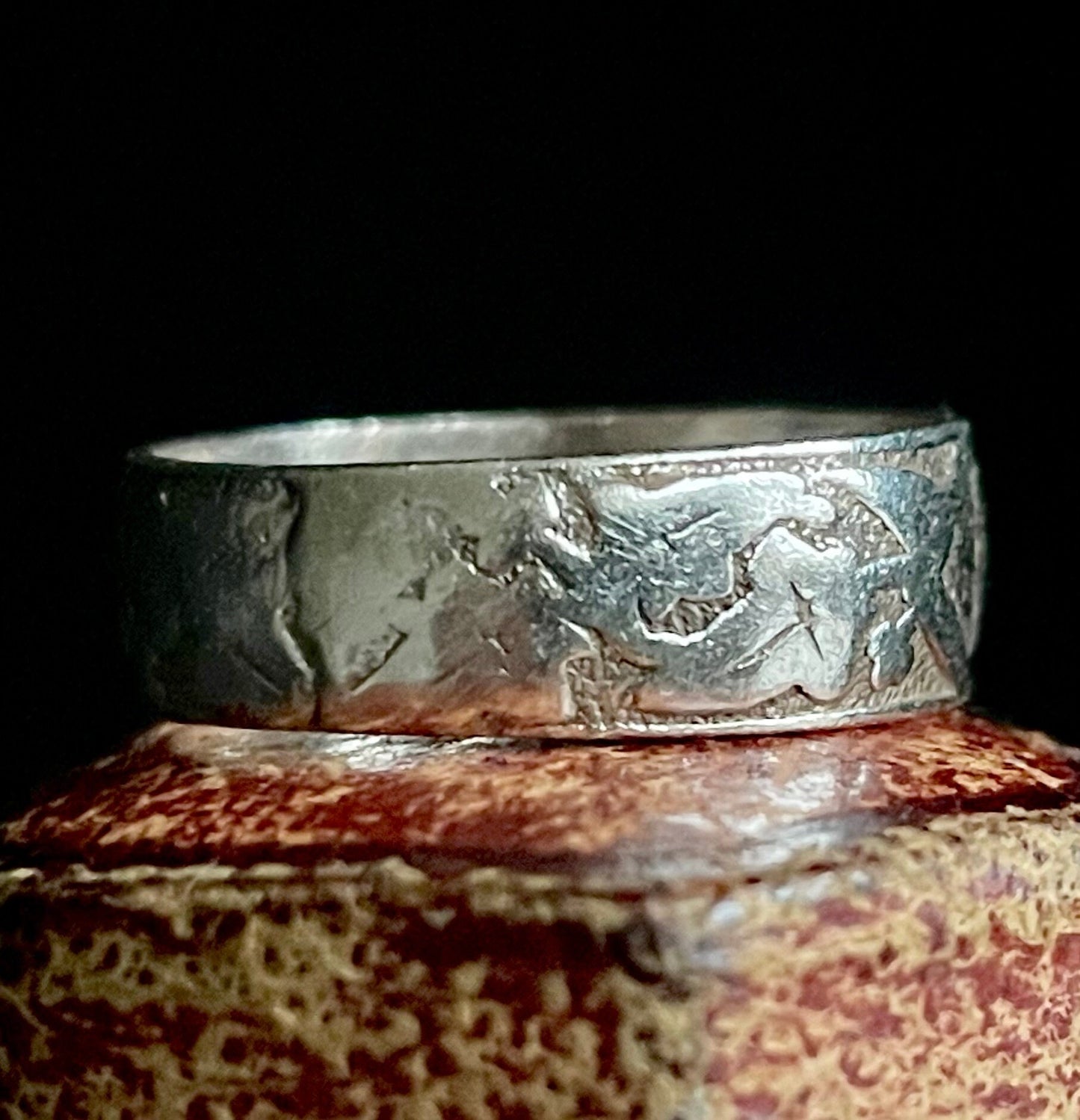 Antique Victorian Silver Mizpah Ring; Circa 1881