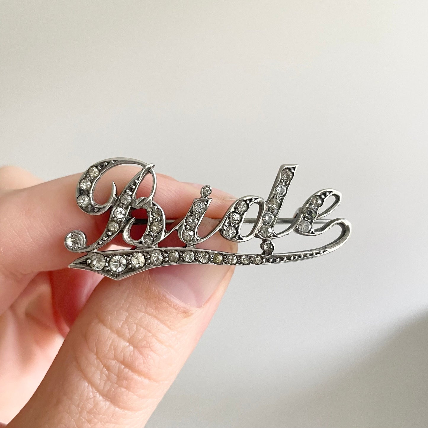 Antique 'Bide' Paste Brooch in Silver; Circa 1905