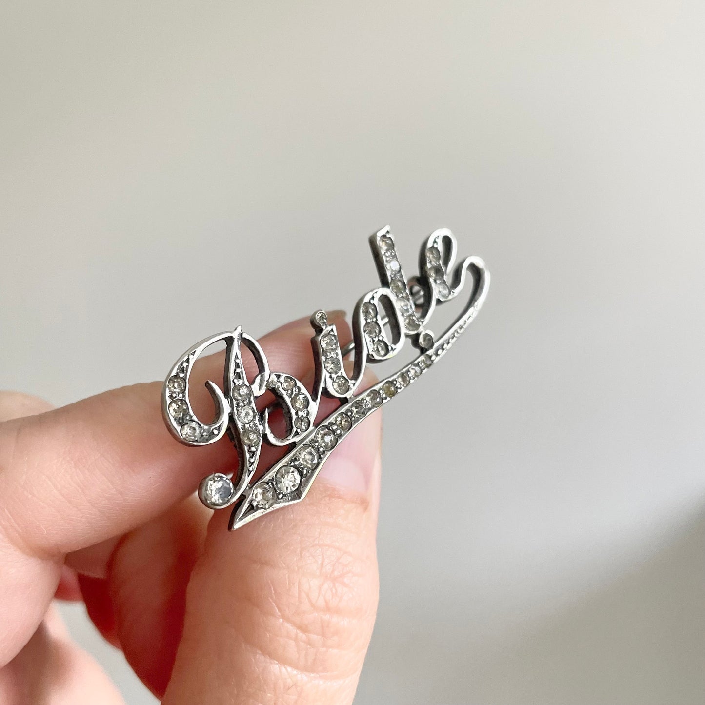 Antique 'Bide' Paste Brooch in Silver; Circa 1905