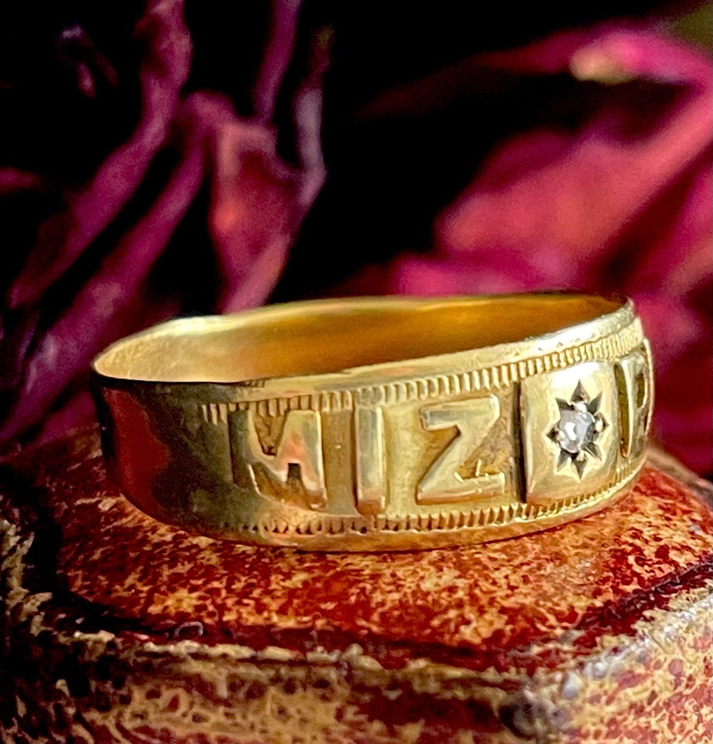 Edwardian Diamond Set Mizpah Ring Created In 18 Carat Gold; Circa 1901