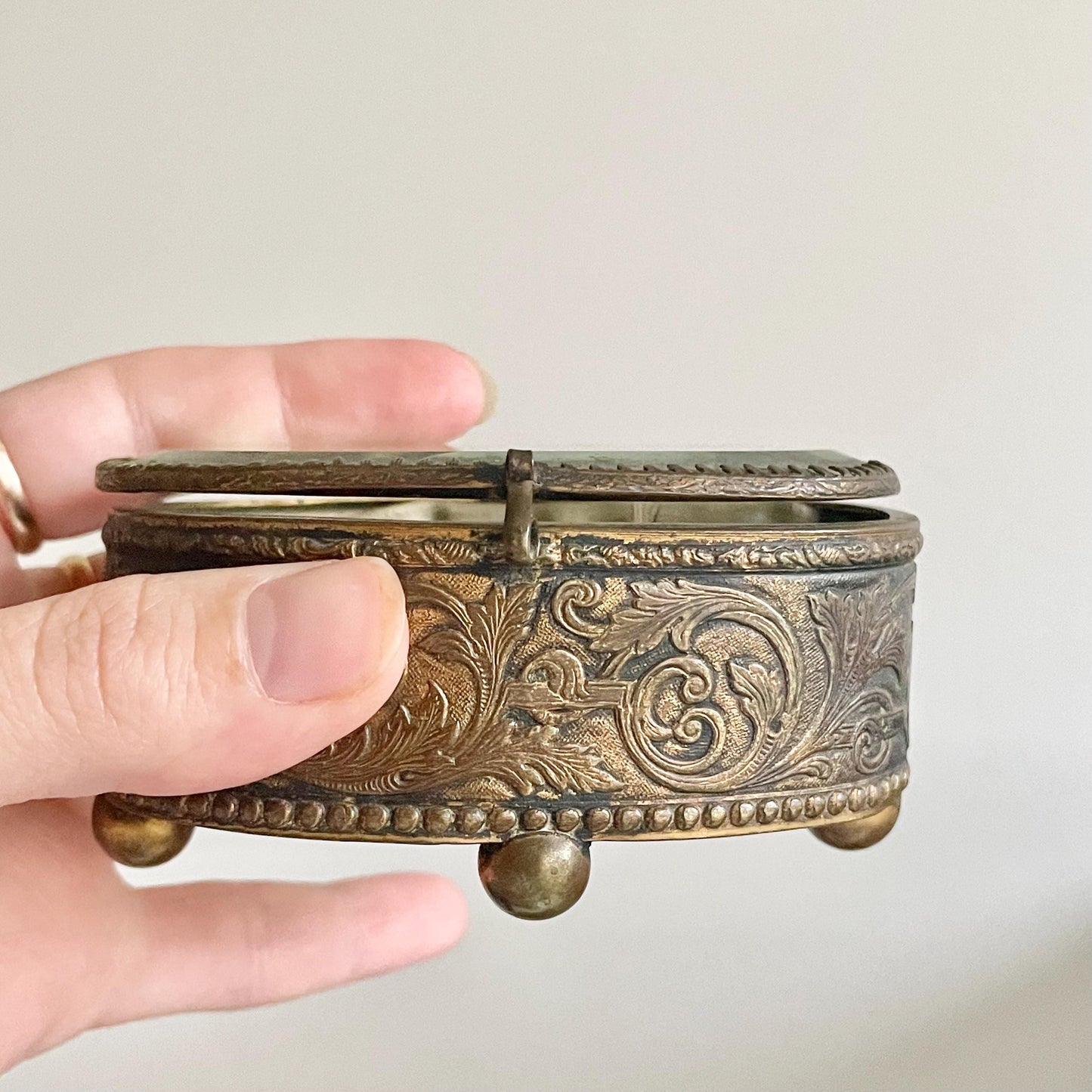 Antique French Ormolu Bevelled Jewellery Box; Circa 1890