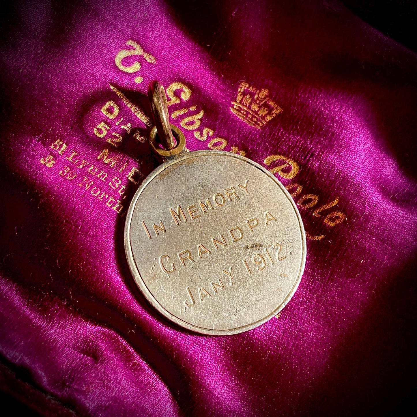 Mourning Token George III Coin Pendant; Circa 1912