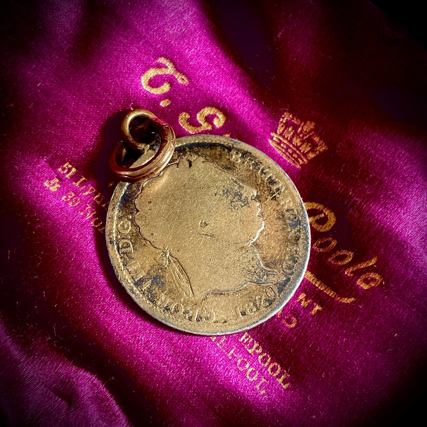 Mourning Token George III Coin Pendant; Circa 1912