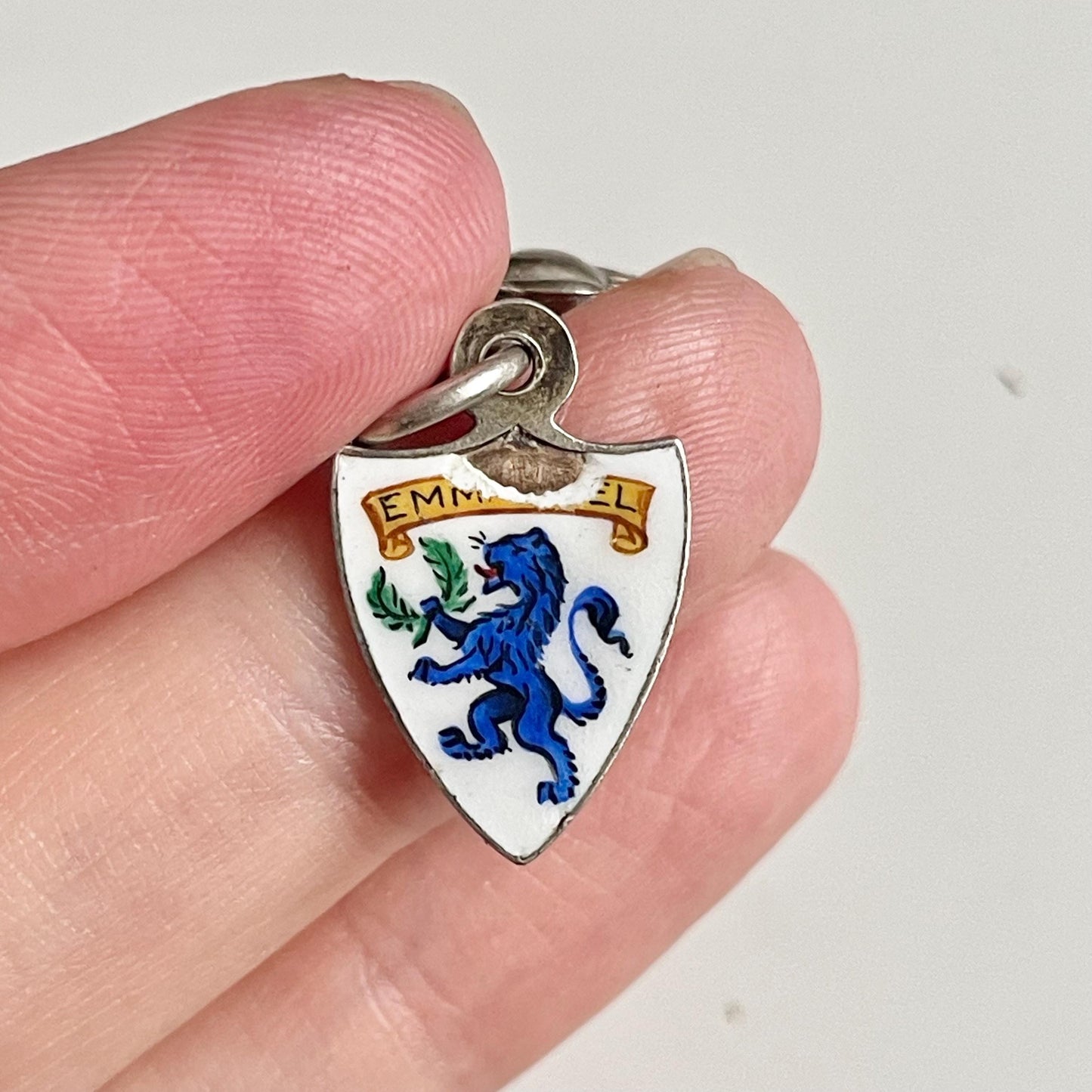 Antique Trilogy Enamel Medal Lion & Coin Pendant; Circa 1902